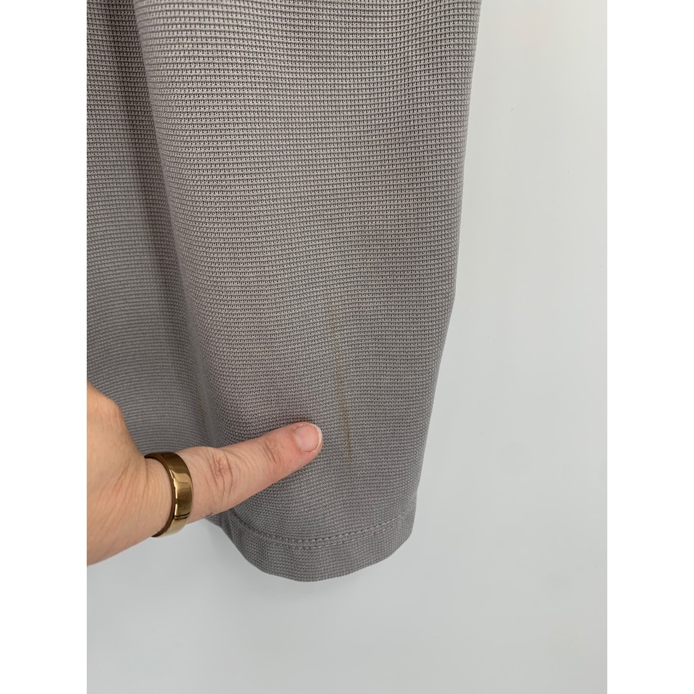 Halara Wide Leg Pants Women 1X Gray Pleated Elastic Waist Waffle Knit Crop - Picture 4 of 10